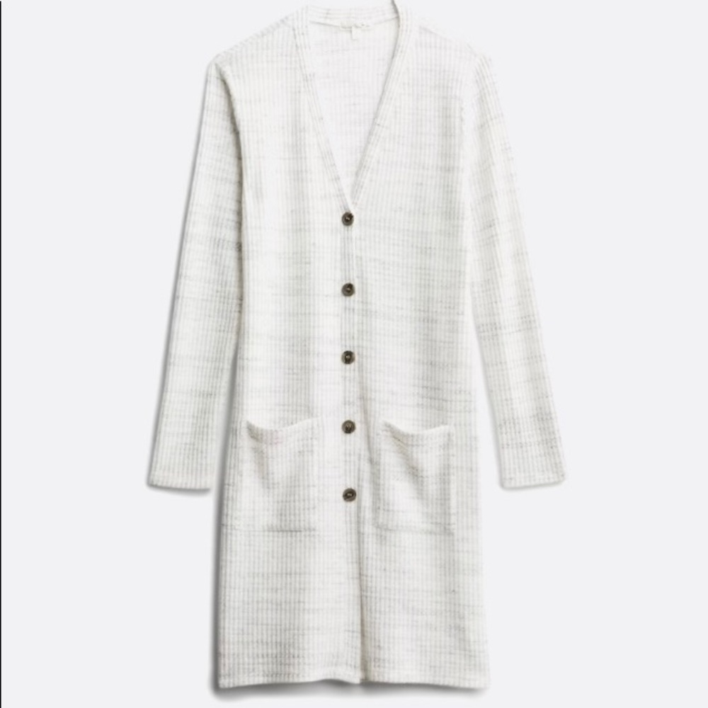 NINE BRITTON Blair Button Waffle Duster Cardigan